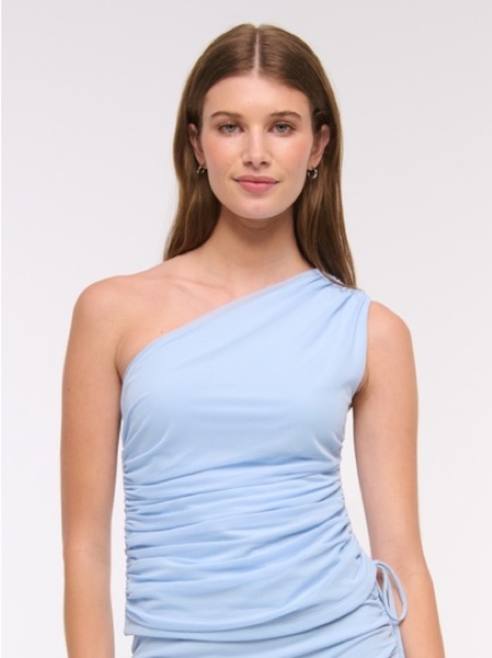 Abercrombie & Fitch One-Shoulder Cinched Tie Top - Sky Blue (S)
